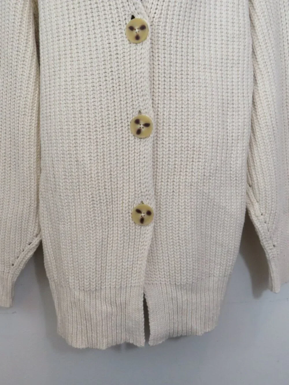 Free People size Small Swim Too Deep Oversized Knit Cardigan Sweater Ivory NEW